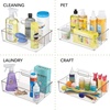 image:imagemDesign Nursery Plastic Storage Caddy Divided Bin  Utility Tote with Handle Holds Bottles Spoons Bibs Pacifiers Diapers Wipes Baby Lotion  2 Sections BPA Free Medium  Clear