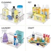 image:imagemDesign Nursery Plastic Storage Caddy Divided Bin  Utility Tote with Handle Holds Bottles Spoons Bibs Pacifiers Diapers Wipes Baby Lotion  2 Sections BPA Free Medium  Clear