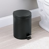 image:imagemDesign Pedal Bin  Metal Waste Bin with Pedal Lid and Plastic Bucket Insert  for Bathroom Kitchen and Office  3 Litre Household Rubbish Bin with Ergonomic Design  BlackBlack