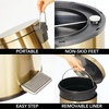image:imagemDesign Pedal Bin  Metal Waste Bin with Pedal Lid and Plastic Bucket Insert  for Bathroom Kitchen and Office  3 Litre Household Rubbish Bin with Ergonomic Design  BlackSoft Brass