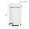 image:imagemDesign Pedal Bin  Metal Waste Bin with Pedal Lid and Plastic Bucket Insert  for Bathroom Kitchen and Office  3 Litre Household Rubbish Bin with Ergonomic Design  BlackWhite