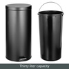 image:imagemDesign Pedal Bin  Metal Waste Bin with Pedal Lid and Plastic Bucket Insert  for Bathroom Kitchen and Office  3 Litre Household Rubbish Bin with Ergonomic Design  BlackBlack