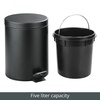 image:imagemDesign Pedal Bin  Metal Waste Bin with Pedal Lid and Plastic Bucket Insert  for Bathroom Kitchen and Office  3 Litre Household Rubbish Bin with Ergonomic Design  BlackBlack