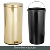 image:imagemDesign Pedal Bin  Metal Waste Bin with Pedal Lid and Plastic Bucket Insert  for Bathroom Kitchen and Office  3 Litre Household Rubbish Bin with Ergonomic Design  BlackSoft Brass
