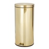 image:imagemDesign Pedal Bin  Metal Waste Bin with Pedal Lid and Plastic Bucket Insert  for Bathroom Kitchen and Office  3 Litre Household Rubbish Bin with Ergonomic Design  BlackSoft Brass