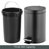 image:imagemDesign Pedal Bin  Metal Waste Bin with Pedal Lid and Plastic Bucket Insert  for Bathroom Kitchen and Office  3 Litre Household Rubbish Bin with Ergonomic Design  BlackBlack