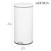 image:imagemDesign Pedal Bin  Metal Waste Bin with Pedal Lid and Plastic Bucket Insert  for Bathroom Kitchen and Office  3 Litre Household Rubbish Bin with Ergonomic Design  BlackWhite