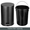 image:imagemDesign Pedal Bin  Metal Waste Bin with Pedal Lid and Plastic Bucket Insert  for Bathroom Kitchen and Office  3 Litre Household Rubbish Bin with Ergonomic Design  BlackBlack