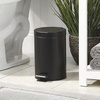 image:imagemDesign Pedal Bin  Metal Waste Bin with Pedal Lid and Plastic Bucket Insert  for Bathroom Kitchen and Office  3 Litre Household Rubbish Bin with Ergonomic Design  BlackBlack