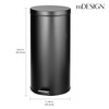image:imagemDesign Pedal Bin  Metal Waste Bin with Pedal Lid and Plastic Bucket Insert  for Bathroom Kitchen and Office  3 Litre Household Rubbish Bin with Ergonomic Design  BlackBlack