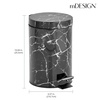 image:imagemDesign Pedal Bin  Metal Waste Bin with Pedal Lid and Plastic Bucket Insert  for Bathroom Kitchen and Office  3 Litre Household Rubbish Bin with Ergonomic Design  BlackBlack Marble