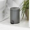 image:imagemDesign Pedal Bin  Metal Waste Bin with Pedal Lid and Plastic Bucket Insert  for Bathroom Kitchen and Office  3 Litre Household Rubbish Bin with Ergonomic Design  BlackGraphite Gray