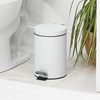 image:imagemDesign Pedal Bin  Metal Waste Bin with Pedal Lid and Plastic Bucket Insert  for Bathroom Kitchen and Office  3 Litre Household Rubbish Bin with Ergonomic Design  BlackWhite