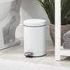 image:imagemDesign Pedal Bin  Metal Waste Bin with Pedal Lid and Plastic Bucket Insert  for Bathroom Kitchen and Office  3 Litre Household Rubbish Bin with Ergonomic Design  BlackWhite