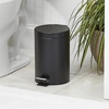 image:imagemDesign Pedal Bin  Metal Waste Bin with Pedal Lid and Plastic Bucket Insert  for Bathroom Kitchen and Office  3 Litre Household Rubbish Bin with Ergonomic Design  BlackBlack