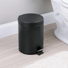 image:imagemDesign Pedal Bin  Metal Waste Bin with Pedal Lid and Plastic Bucket Insert  for Bathroom Kitchen and Office  3 Litre Household Rubbish Bin with Ergonomic Design  BlackBlack