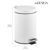 image:imagemDesign Pedal Bin  Metal Waste Bin with Pedal Lid and Plastic Bucket Insert  for Bathroom Kitchen and Office  3 Litre Household Rubbish Bin with Ergonomic Design  BlackWhite