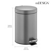 image:imagemDesign Pedal Bin  Metal Waste Bin with Pedal Lid and Plastic Bucket Insert  for Bathroom Kitchen and Office  3 Litre Household Rubbish Bin with Ergonomic Design  BlackGraphite Gray