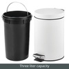 image:imagemDesign Pedal Bin  Metal Waste Bin with Pedal Lid and Plastic Bucket Insert  for Bathroom Kitchen and Office  3 Litre Household Rubbish Bin with Ergonomic Design  BlackWhite