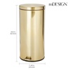 image:imagemDesign Pedal Bin  Metal Waste Bin with Pedal Lid and Plastic Bucket Insert  for Bathroom Kitchen and Office  3 Litre Household Rubbish Bin with Ergonomic Design  BlackSoft Brass
