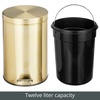 image:imagemDesign Pedal Bin  Metal Waste Bin with Pedal Lid and Plastic Bucket Insert  for Bathroom Kitchen and Office  3 Litre Household Rubbish Bin with Ergonomic Design  BlackSoft Brass