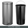 image:imagemDesign Pedal Bin  Metal Waste Bin with Pedal Lid and Plastic Bucket Insert  for Bathroom Kitchen and Office  3 Litre Household Rubbish Bin with Ergonomic Design  BlackGraphite Gray