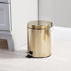 image:imagemDesign Pedal Bin  Metal Waste Bin with Pedal Lid and Plastic Bucket Insert  for Bathroom Kitchen and Office  3 Litre Household Rubbish Bin with Ergonomic Design  BlackSoft Brass
