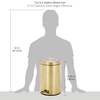 image:imagemDesign Pedal Bin  Metal Waste Bin with Pedal Lid and Plastic Bucket Insert  for Bathroom Kitchen and Office  3 Litre Household Rubbish Bin with Ergonomic Design  BlackSoft Brass