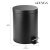 image:imagemDesign Pedal Bin  Metal Waste Bin with Pedal Lid and Plastic Bucket Insert  for Bathroom Kitchen and Office  3 Litre Household Rubbish Bin with Ergonomic Design  BlackBlack