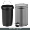 image:imagemDesign Pedal Bin  Metal Waste Bin with Pedal Lid and Plastic Bucket Insert  for Bathroom Kitchen and Office  3 Litre Household Rubbish Bin with Ergonomic Design  BlackGraphite Gray