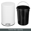 image:imagemDesign Pedal Bin  Metal Waste Bin with Pedal Lid and Plastic Bucket Insert  for Bathroom Kitchen and Office  3 Litre Household Rubbish Bin with Ergonomic Design  BlackWhite