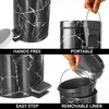 image:imagemDesign Pedal Bin  Metal Waste Bin with Pedal Lid and Plastic Bucket Insert  for Bathroom Kitchen and Office  3 Litre Household Rubbish Bin with Ergonomic Design  BlackBlack Marble