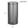 image:imagemDesign Pedal Bin  Metal Waste Bin with Pedal Lid and Plastic Bucket Insert  for Bathroom Kitchen and Office  3 Litre Household Rubbish Bin with Ergonomic Design  BlackGraphite Gray
