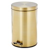 image:imagemDesign Pedal Bin  Metal Waste Bin with Pedal Lid and Plastic Bucket Insert  for Bathroom Kitchen and Office  3 Litre Household Rubbish Bin with Ergonomic Design  BlackSoft Brass