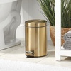 image:imagemDesign Pedal Bin  Metal Waste Bin with Pedal Lid and Plastic Bucket Insert  for Bathroom Kitchen and Office  3 Litre Household Rubbish Bin with Ergonomic Design  BlackSoft Brass