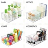 image:imagemDesign Plastic 4 Compartment Craft Organizer  Storage Container Bin for Sewing Notions Thread Crafts Beads Art and Hobby Items  Sewing Supplies Organizer  Ligne Collection  2 Pack  Clear
