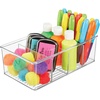 image:imagemDesign Plastic 4 Compartment Craft Organizer  Storage Container Bin for Sewing Notions Thread Crafts Beads Art and Hobby Items  Sewing Supplies Organizer  Ligne Collection  2 Pack  Clear