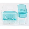 image:imagemDesign Plastic Adjustable Storage Center for Kitchen Cabinet Pantry Refrigerator Countertop  Holds KidsToddlers Bottles Sippy Cups Baby Food Jars  3 Pieces  ClearAqua Blue