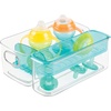image:imagemDesign Plastic Adjustable Storage Center for Kitchen Cabinet Pantry Refrigerator Countertop  Holds KidsToddlers Bottles Sippy Cups Baby Food Jars  3 Pieces  ClearAqua Blue