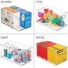 image:imagemDesign Plastic Craft Room Organizer  Basket Storage Holder Bin wHandles for Home Classroom Playroom Art Studio  Holds Scissors Pencils Markers Supplies  Ligne Collection  2 Pack  Clear