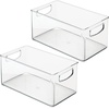 image:imagemDesign Plastic Craft Room Organizer  Basket Storage Holder Bin wHandles for Home Classroom Playroom Art Studio  Holds Scissors Pencils Markers Supplies  Ligne Collection  2 Pack  Clear