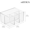 image:imagemDesign Plastic Cutlery Storage Organizer Bin for Kitchen Cabinet or Pantry  Holds Forks Knives Spoons Napkins  4 Section  Indoor or Outdoor Use  Clear