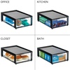 image:imagemDesign Plastic Desk Organizer and Storage Bin wPull Out Drawer  Shallow Stackable Office Storage Container for Office Supplies  Desktop Drawer Organizer  Lumiere Collection  8 Pack BlackClear