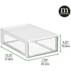 image:imagemDesign Plastic Desk Organizer and Storage Bin wPull Out Drawer  Shallow Stackable Office Storage Container for Office Supplies  Desktop Drawer Organizer  Lumiere Collection  8 Pack WhiteClear