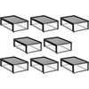 image:imagemDesign Plastic Desk Organizer and Storage Bin wPull Out Drawer  Shallow Stackable Office Storage Container for Office Supplies  Desktop Drawer Organizer  Lumiere Collection  8 Pack BlackClear