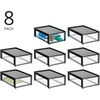 image:imagemDesign Plastic Desk Organizer and Storage Bin wPull Out Drawer  Shallow Stackable Office Storage Container for Office Supplies  Desktop Drawer Organizer  Lumiere Collection  8 Pack BlackClear