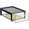 image:imagemDesign Plastic Desk Organizer and Storage Bin wPull Out Drawer  Shallow Stackable Office Storage Container for Office Supplies  Desktop Drawer Organizer  Lumiere Collection  8 Pack BlackClear