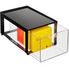 image:imagemDesign Plastic Desk Organizer and Storage Bin wPull Out Drawer  Stackable Office Storage Container for Office Supplies  Desktop Drawer Organizer  Lumiere Collection  8 Pack  BlackClear