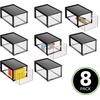 image:imagemDesign Plastic Desk Organizer and Storage Bin wPull Out Drawer  Stackable Office Storage Container for Office Supplies  Desktop Drawer Organizer  Lumiere Collection  8 Pack  BlackClear