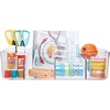 image:imagemDesign Plastic Divided Art and Craft Storage Organizer Caddy Tote Bin with Handle for Home Office and Living Room  Holds Pencils Crayons Sewing Supplies  Lumiere Collection 2 Pack ClearClear